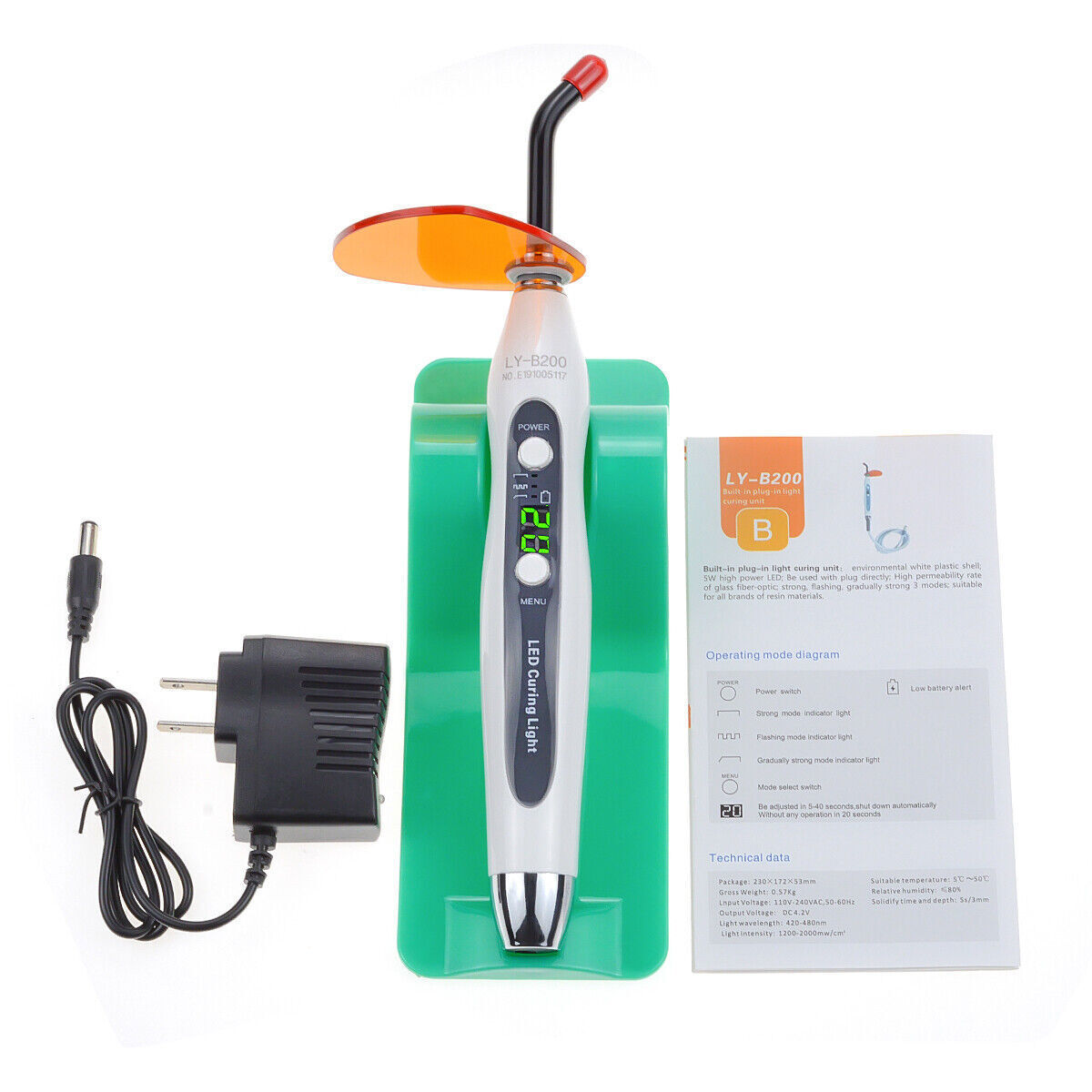 5W Wired & Wireless Professional Dental Curing Lamp LED Light Curing Light 1500mW image 2
