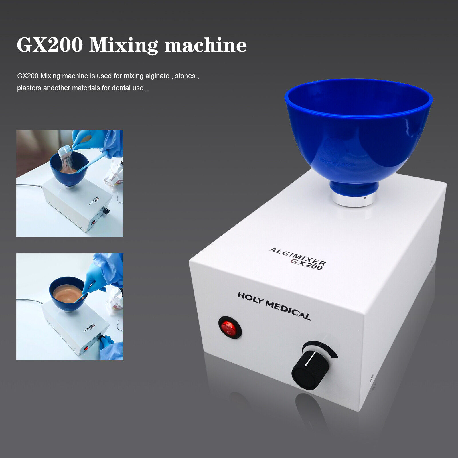GX-200 Professional Dental Lab Alginate Impression Mixer Multifunctional Mixing Machine Knob Control image 2