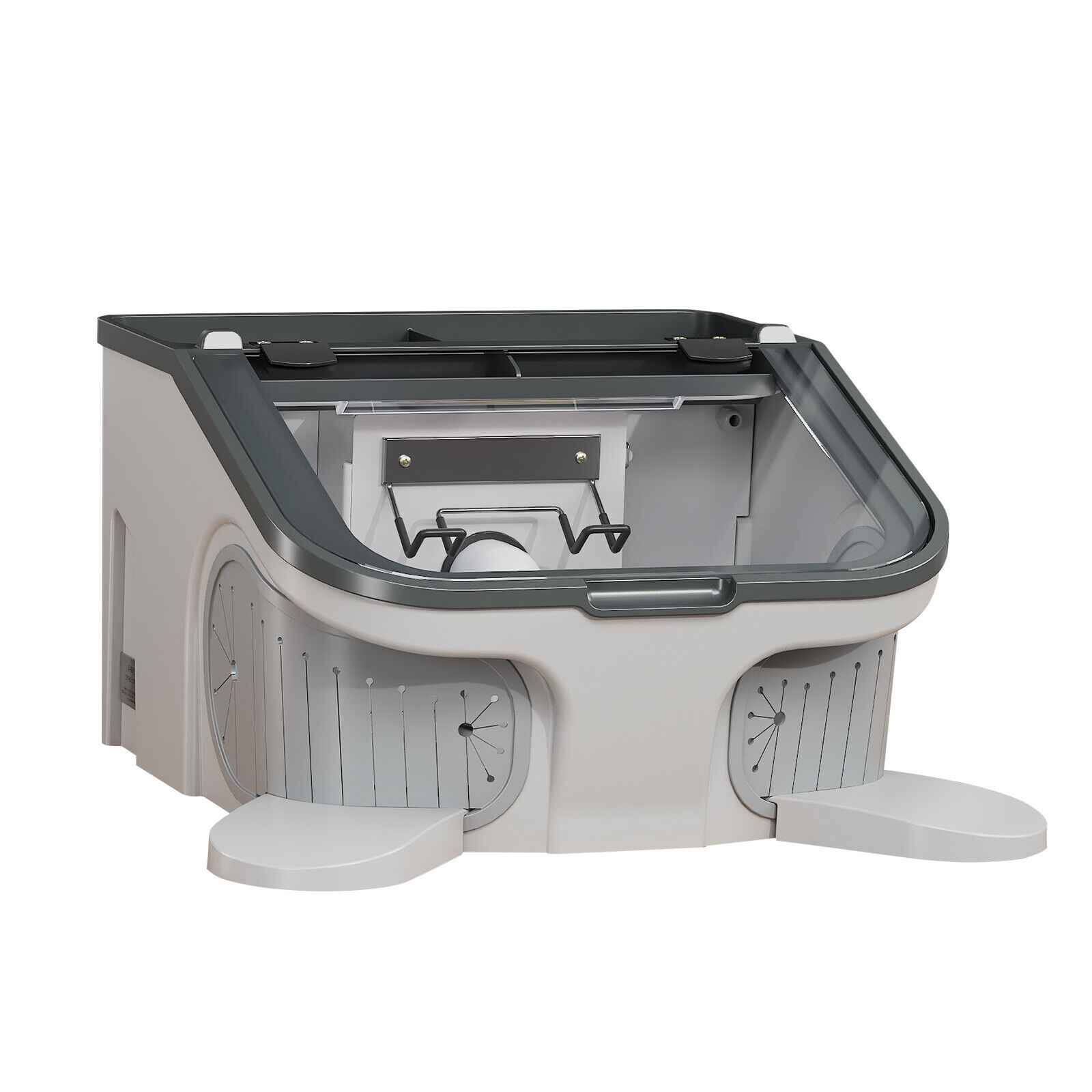 JT-69B 14W Professional Dental Lab LED Sandblaster Vacuum Dust Collector Proof Box & LED Light image 2