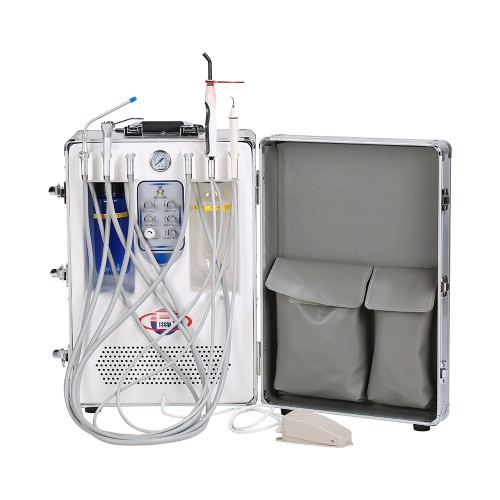 BD-406 Portable Mobile Dental Turbine Unit with Compressor, LED Curing Light, and Scaler Handpiece image 1