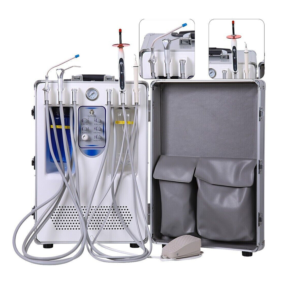 BD-406 Portable Mobile Dental Turbine Unit with Compressor, LED Curing Light, and Scaler Handpiece image 3