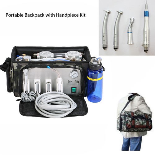 BD-401 Portable Dental Bag Backpack Unit with Compressor and Handpiece Kit image 1