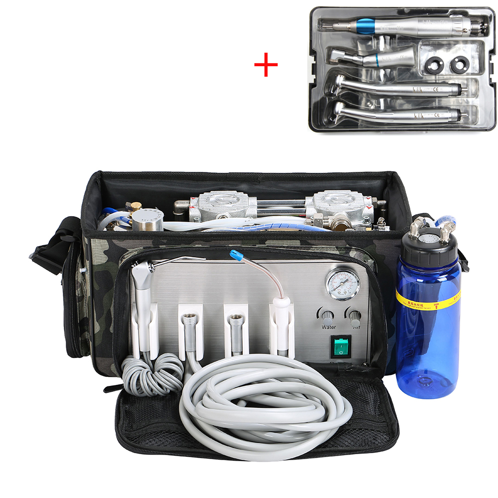 BD-401 Portable Dental Bag Backpack Unit with Compressor and Handpiece Kit image 3