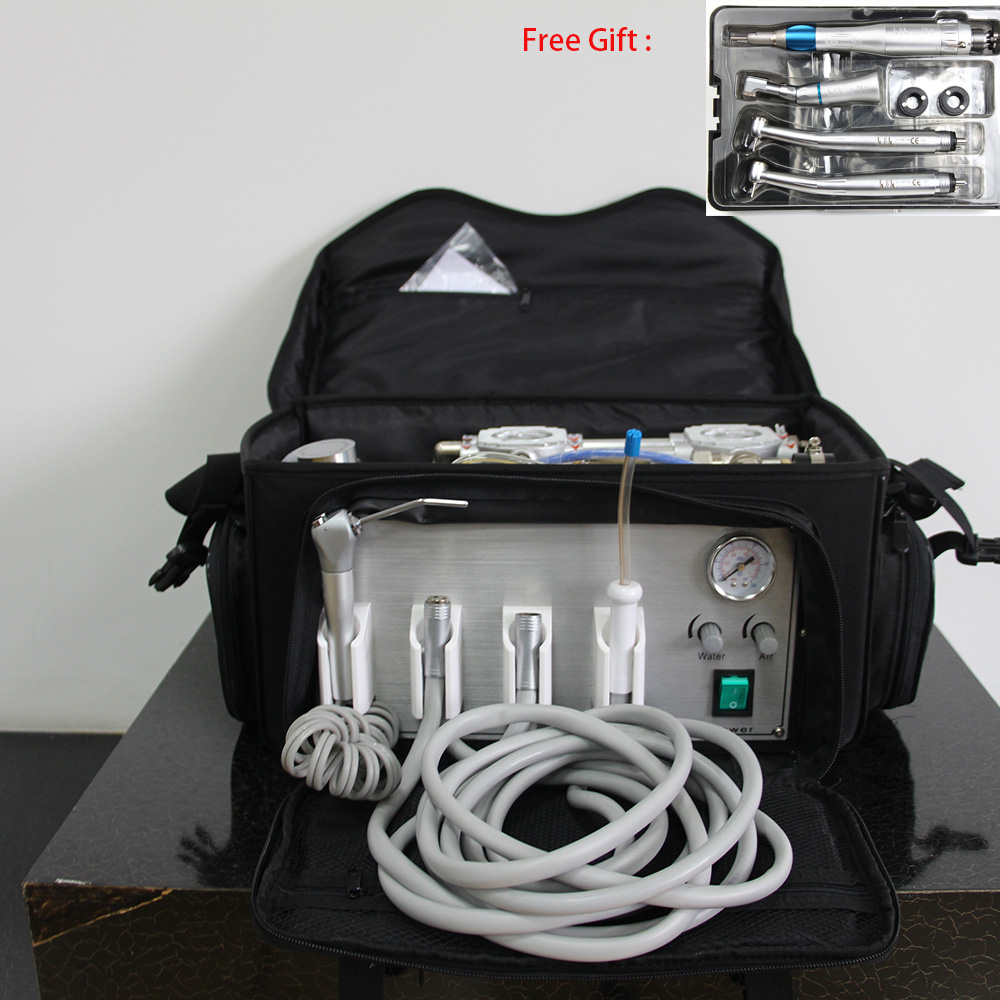 BD-401 Portable Dental Bag Backpack Unit with Compressor and Handpiece Kit image 4