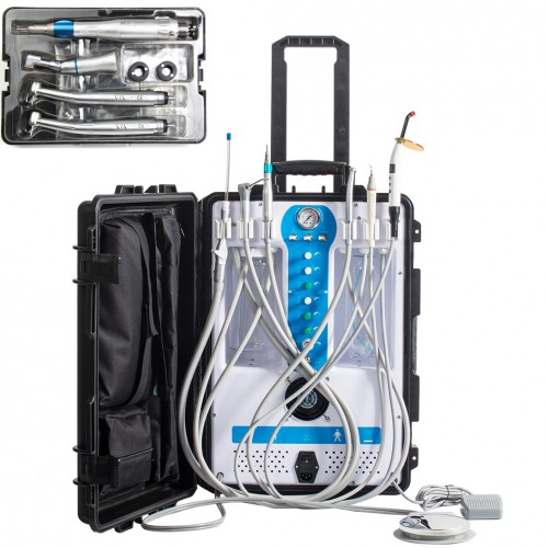 GREELOY® GU-P206S Portable Dental Unit with Compressor, Curing Light, Scaler, and Handpieces Kit image 1
