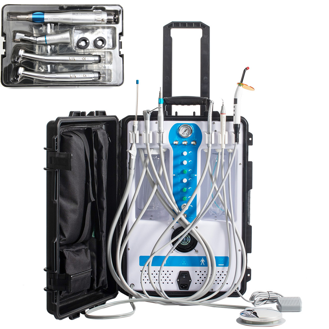 GREELOY® GU-P206S Portable Dental Unit with Compressor, Curing Light, Scaler, and Handpieces Kit image 2