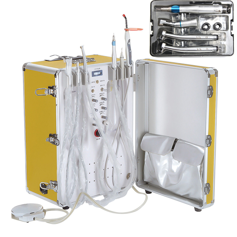 XS-341 Portable Mobile Dental Unit with Compressor, Curing Light, Scaler, and Handpiece Kit image 2