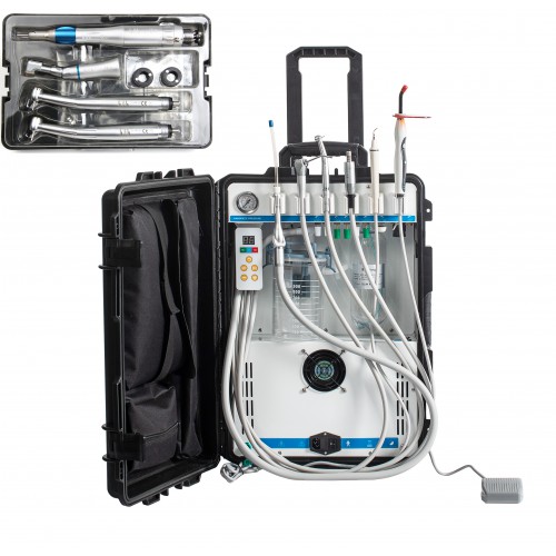 GREELOY® GU-P208 Portable Dental Unit with Electric Motor, Curing Light, Scaler, and Handpiece Kit image 1
