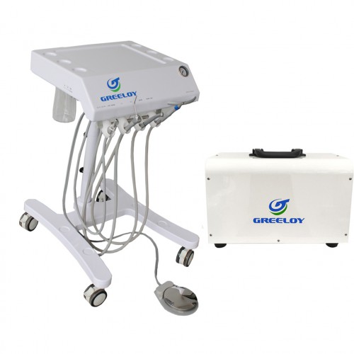 GREELOY® GU-P301 Mobile Dental Delivery Cart Unit with Air Compressor GA-P300 image 1