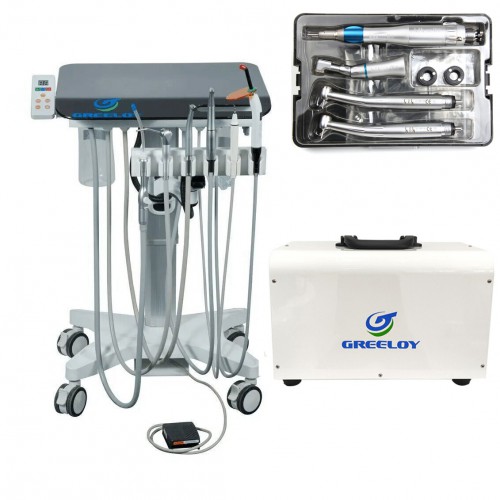 Greeloy GU-P302S Mobile Dental Unit with Compressor, Electric Motor, Scaler, Curing Light, and Handpiece Kit image 1