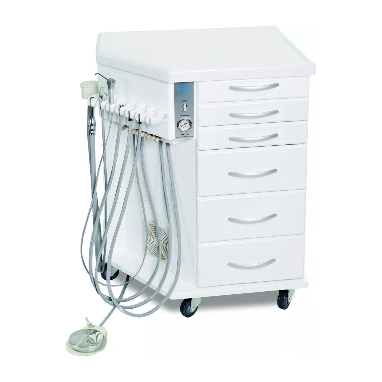 TPC Professional Dental OMC-2375 Orthodonic Mobile Dental Delivery Cabinet Unit Built-in Air Compressor image 2
