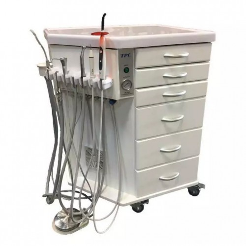TPC OMC-2375CV-SL Self-Contained Mobile Professional Dental Delivery Cabinet Unit with Scaler & Curing Light image 1