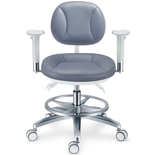 PLST-08 Series Ergonomic Adjustable Professional Dental Operator Stools with Armrest & Back Support image 1