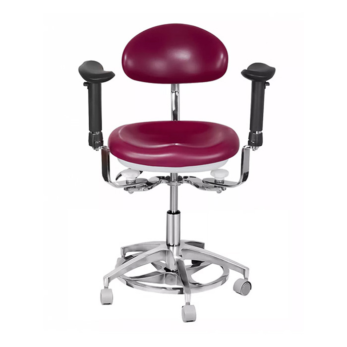 JKS-037 Ergonomic Professional Dental Stool with Armrest Dentist Operator Assistant Hygienist Chair 360° Rotation image 2