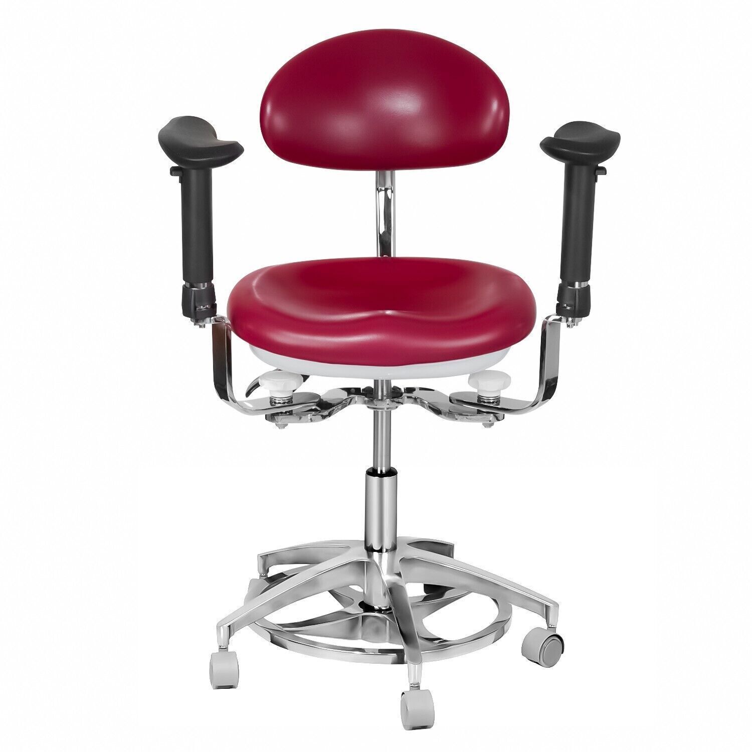 JKS-037 Ergonomic Professional Dental Stool with Armrest Dentist Operator Assistant Hygienist Chair 360° Rotation image 3