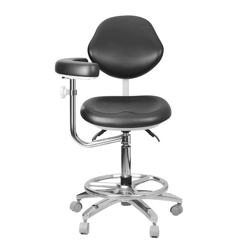QY-600M-B2 Adjustable Ergonomic Professional Dental Stool Assistant Doctor Chair with Armrest 360° Rotation image 2