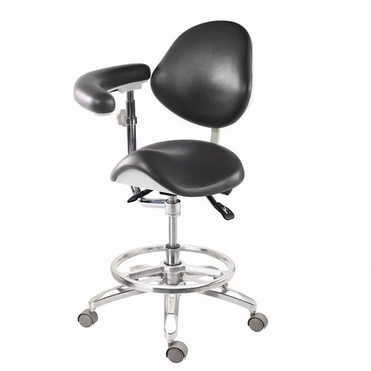 Mobile Professional Dental Operator Stools Assistant Doctor Assistant Nurse Stool with Armrest PU Leather image 2