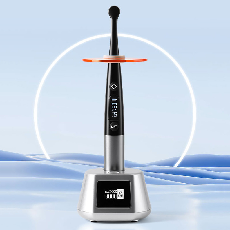 3H X-Lite Q6 Ergonomic Professional Dental 1 Sec Curing Cordless LED Curing Light with Light Meter Metal Body image 3