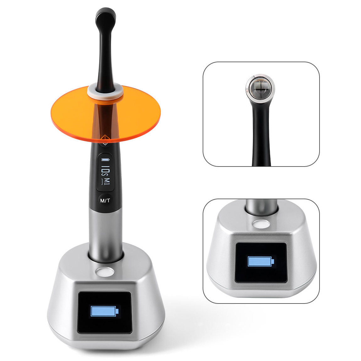 3H X-Lite Q6 Ergonomic Professional Dental 1 Sec Curing Cordless LED Curing Light with Light Meter Metal Body image 2