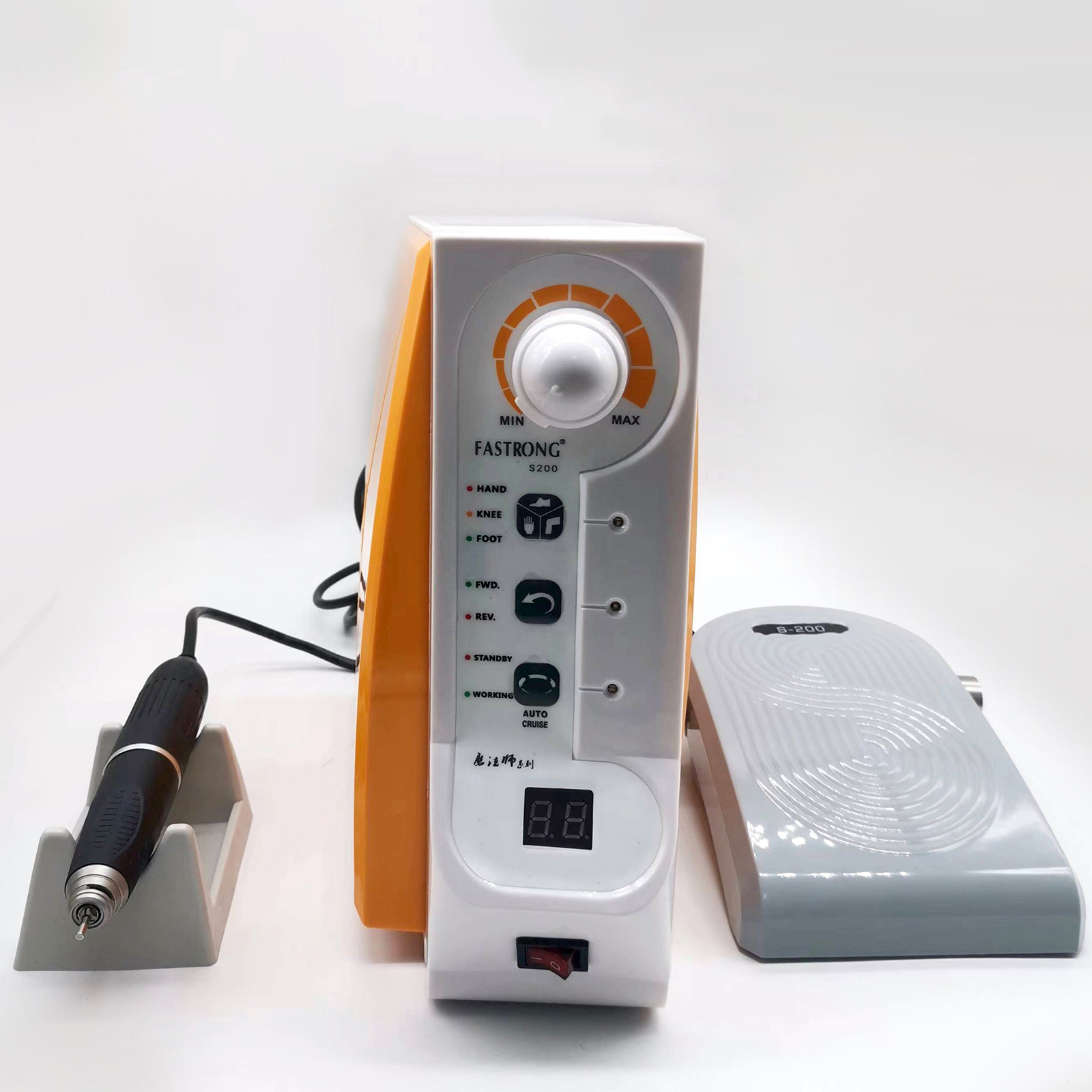 FASTSTRONG S-200 Professional Dental Lab Brushless Micro Motor 60K rpm Handpiece with Hand/ Knee/ Foot Control image 5