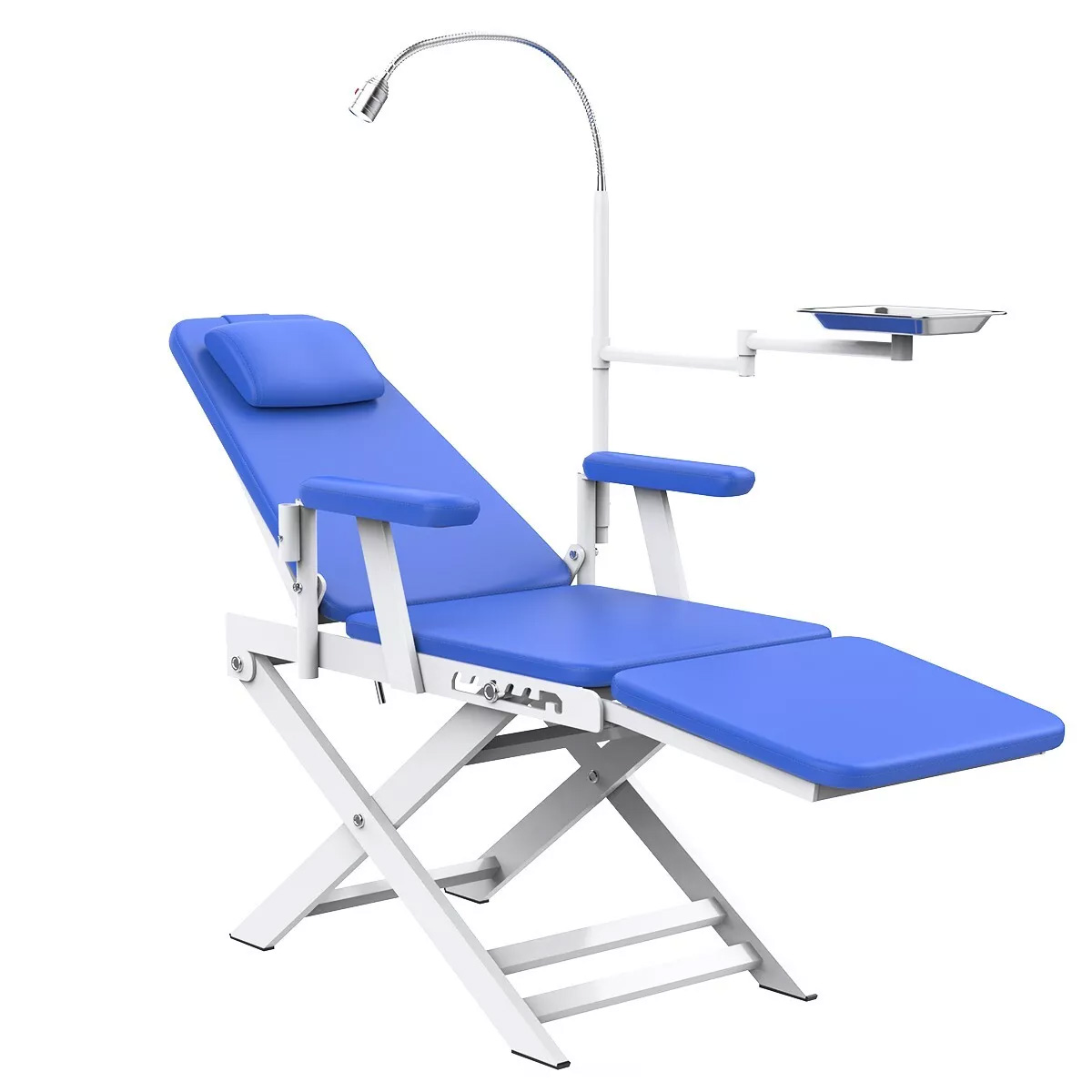 Portable Professional Dental Folding Chair Foldable Dentist Chair with LED Light & Tray image 3