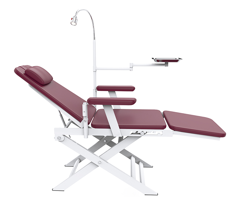 Portable Professional Dental Folding Chair Foldable Dentist Chair with LED Light & Tray image 5