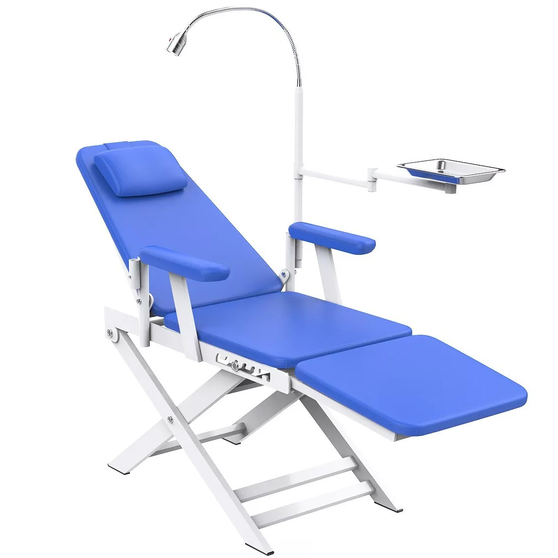 Portable Professional Dental Folding Chair Foldable Dentist Chair with LED Light & Tray image 2