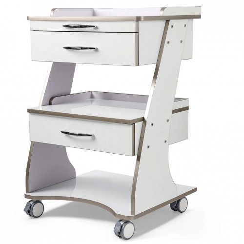 Dentech G06 Mobile Professional Dental Storage Cabinet Dental Cart with Instrument Tray Double-Drawer image 1