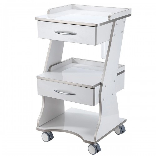 Dentech Mobile Professional Dental Instrument Cart Trolley with Water Bottle Supply & Storage Cabinet image 1