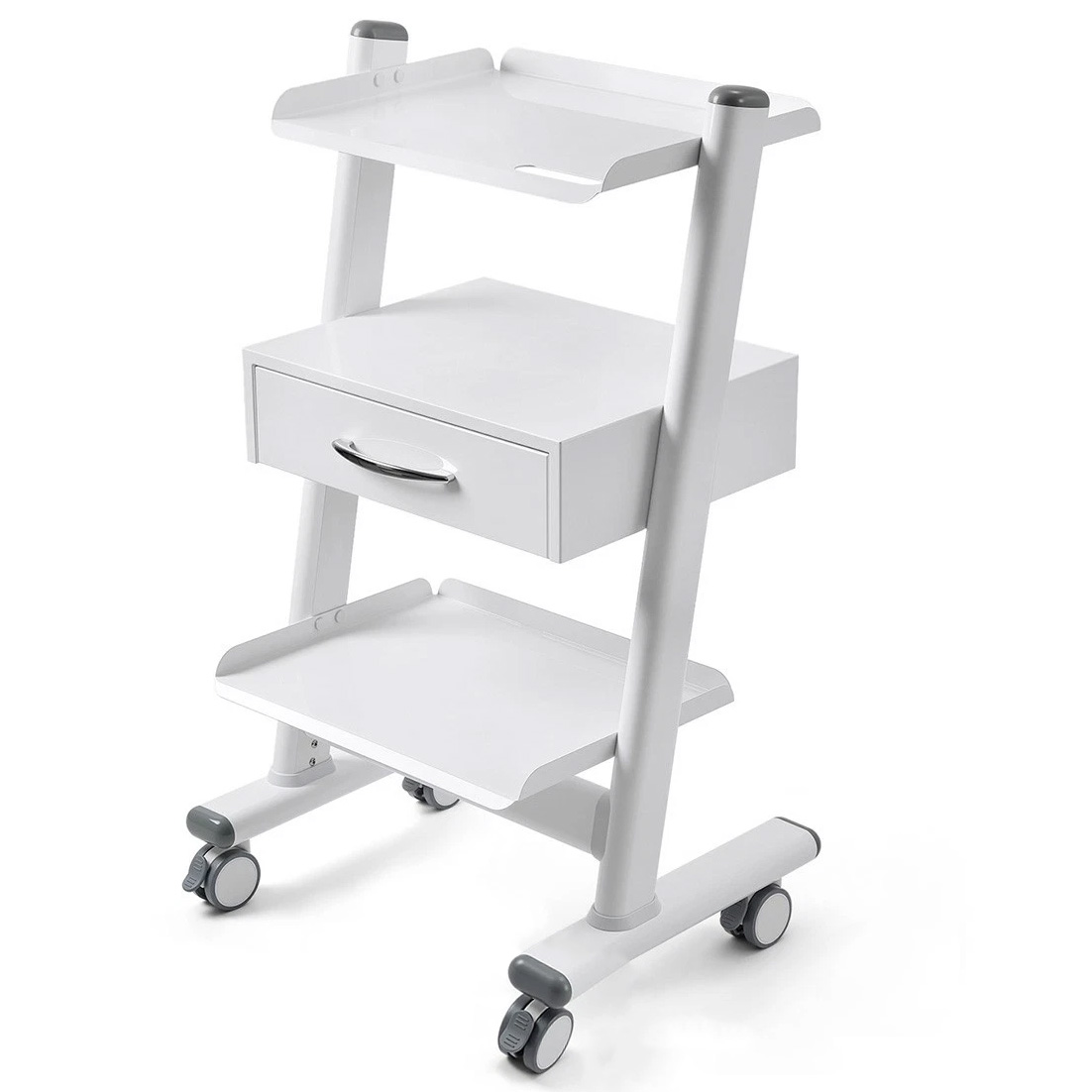 Dentech T3-4 Mobile Professional Dental Trolley Cart Three-Tier with Storage Cabinet image 2