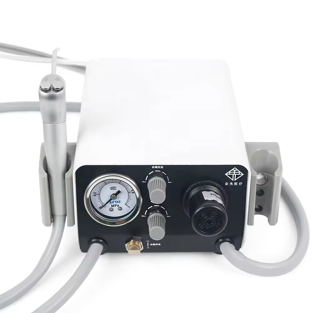 JG-237 Portable Professional Dental Turbine Unit & 3-Way Syringe Work with Air Compressor image 2