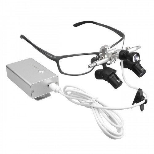 4.0X/ 5.0X/6.0X 350-450mm Flip-Up Ergonomic Professional Dental 48° Ergo Loupe with 5W LED Headlight image 1