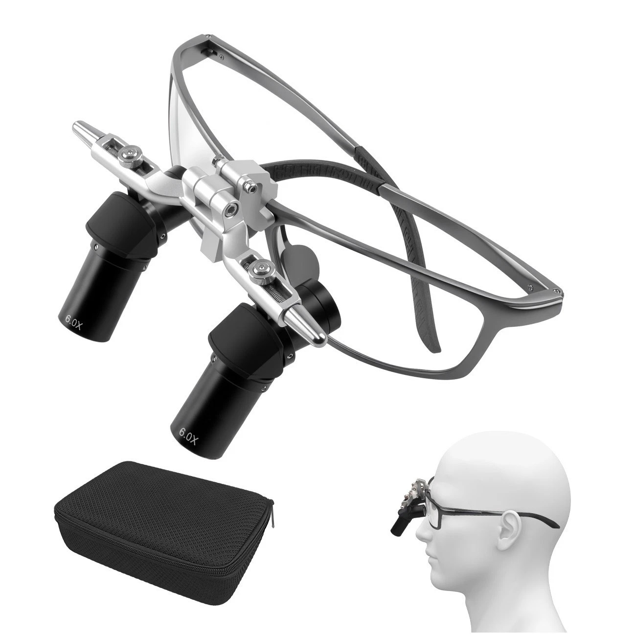 4.0X/ 5.0X/ 6.0X 350-450mm Ergonomic Ergo Loupe Flip-Up Professional Dental Surgical Loupe image 4