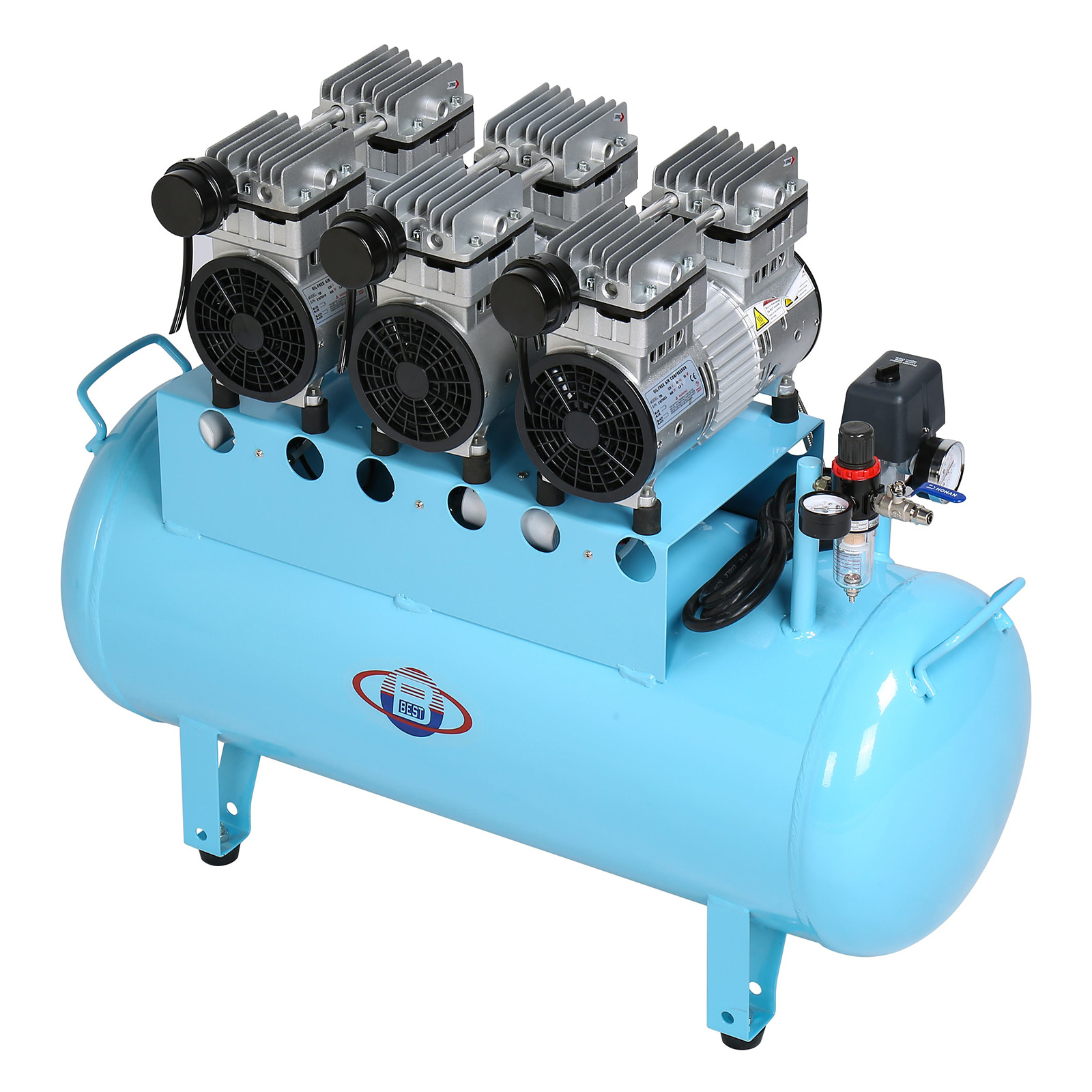 BD-203 90L Professional Dental Air Compressor Oilless 450L/Min image 2