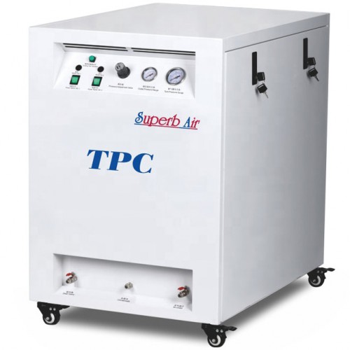 TPC Mobile Professional Dental Air Compressor with Metal Cabinet image 1