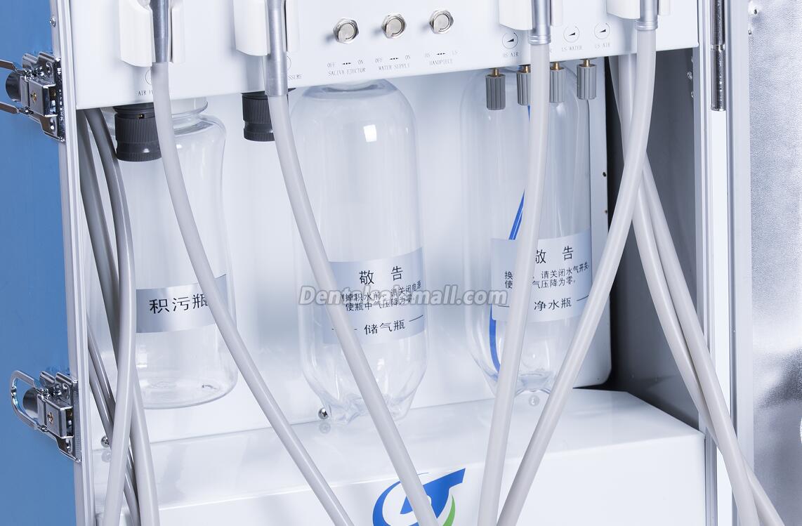GREELOY Portable Dental Unit with Air Compressor GU-P204 and Triplex Syringe image 4