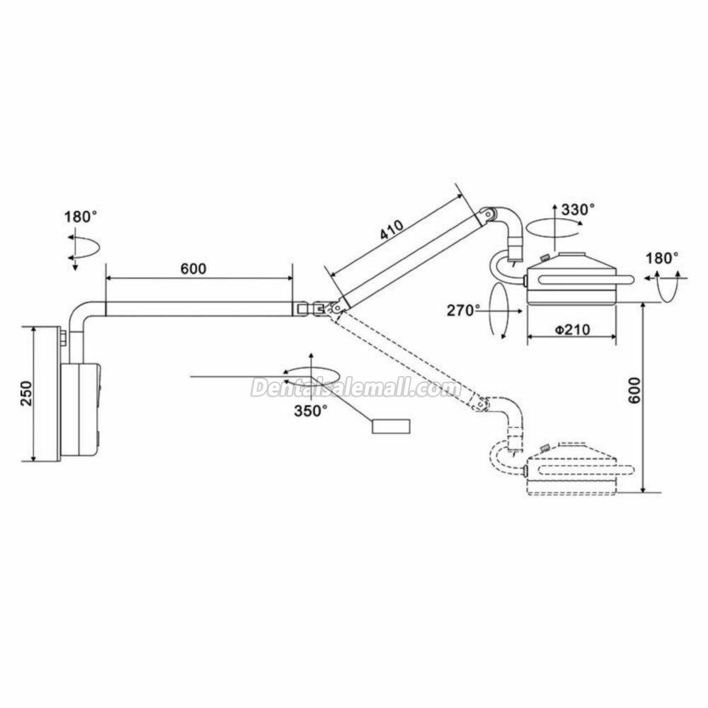 KWS® 36W Wall-Mounted Professional Dental Oral Led Surgical Lights KD-202D-3B image 15