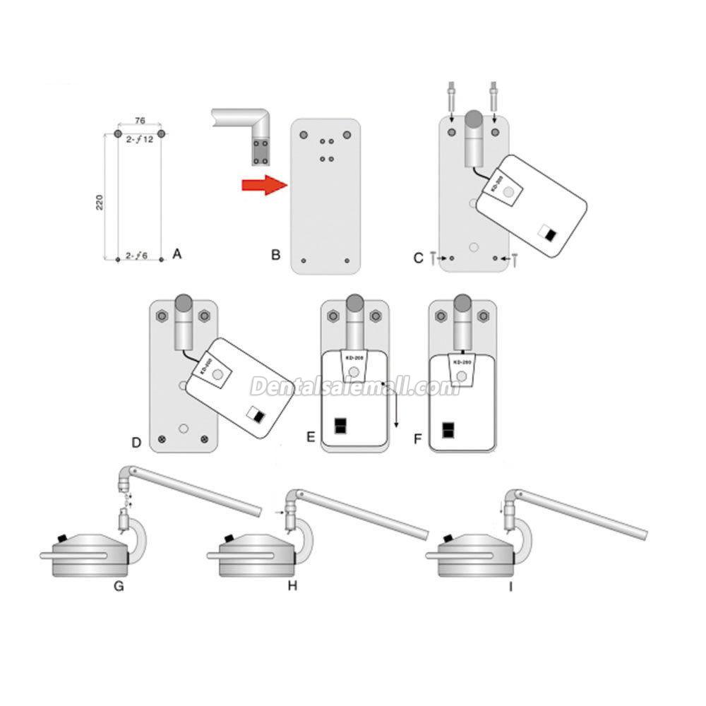 KWS® 36W Wall-Mounted Professional Dental Oral Led Surgical Lights KD-202D-3B image 14