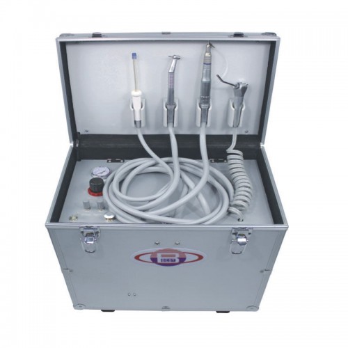 BD-402 Portable Dental Turbine Unit with Air Compressor, Suction System, and Triplex Syringe