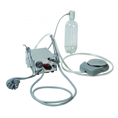 Professional Dental Portable Turbine Unit Air Compressor 3 Way Syringe Handpiece 4-Hole
