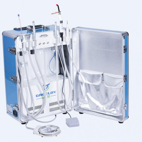 GREELOY® GU-P206 Portable Professional Dental Unit with Air Compressor (with Curing Light and Scaler Handpiece) image 1