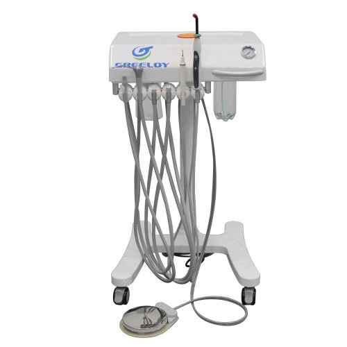 GREELOY® GU-P302 Mobile Professional Dental Delivery Cart Unit with Curing Light & Ultrasonic Scaler image 1