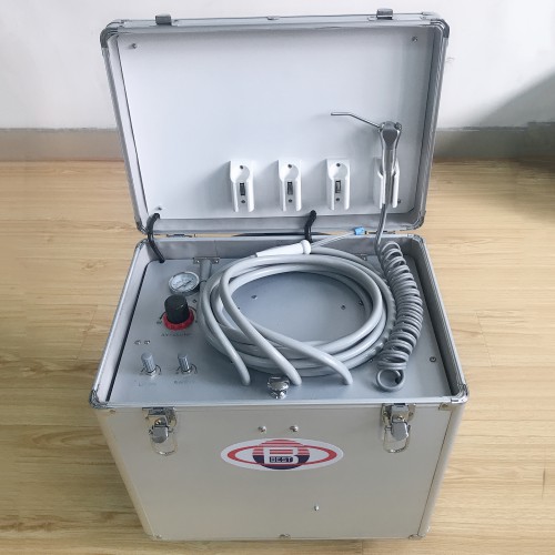 BD-402B Dental Portable Unit with Air Compressor, Suction, Triplex Syringe, and HP Tubes image 1