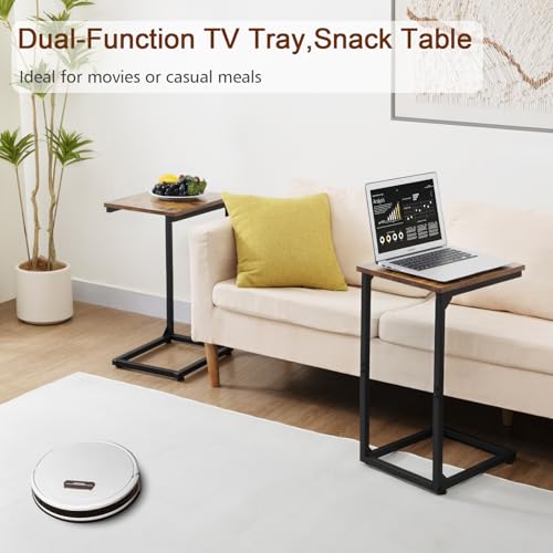 Shaped End Table Set of 2, Couch Side Table