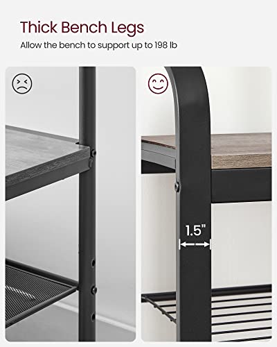 Coat Rack, Hall Tree with Shoe Bench