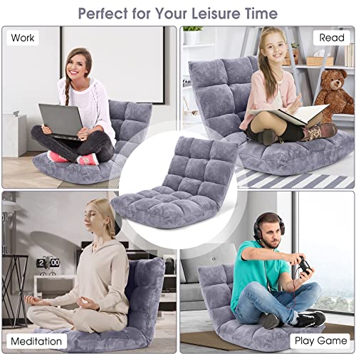 Folding Floor Chair with Back Support