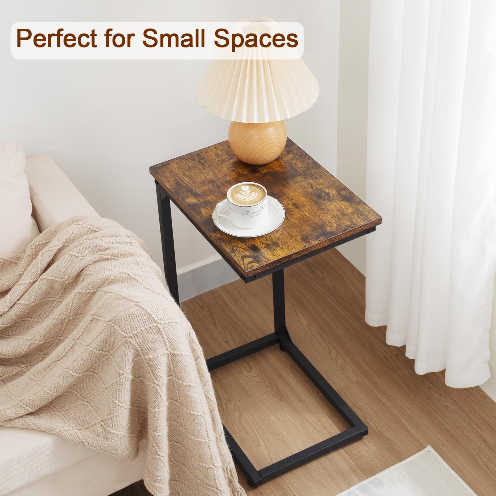 Shaped End Table Set of 2, Couch Side Table