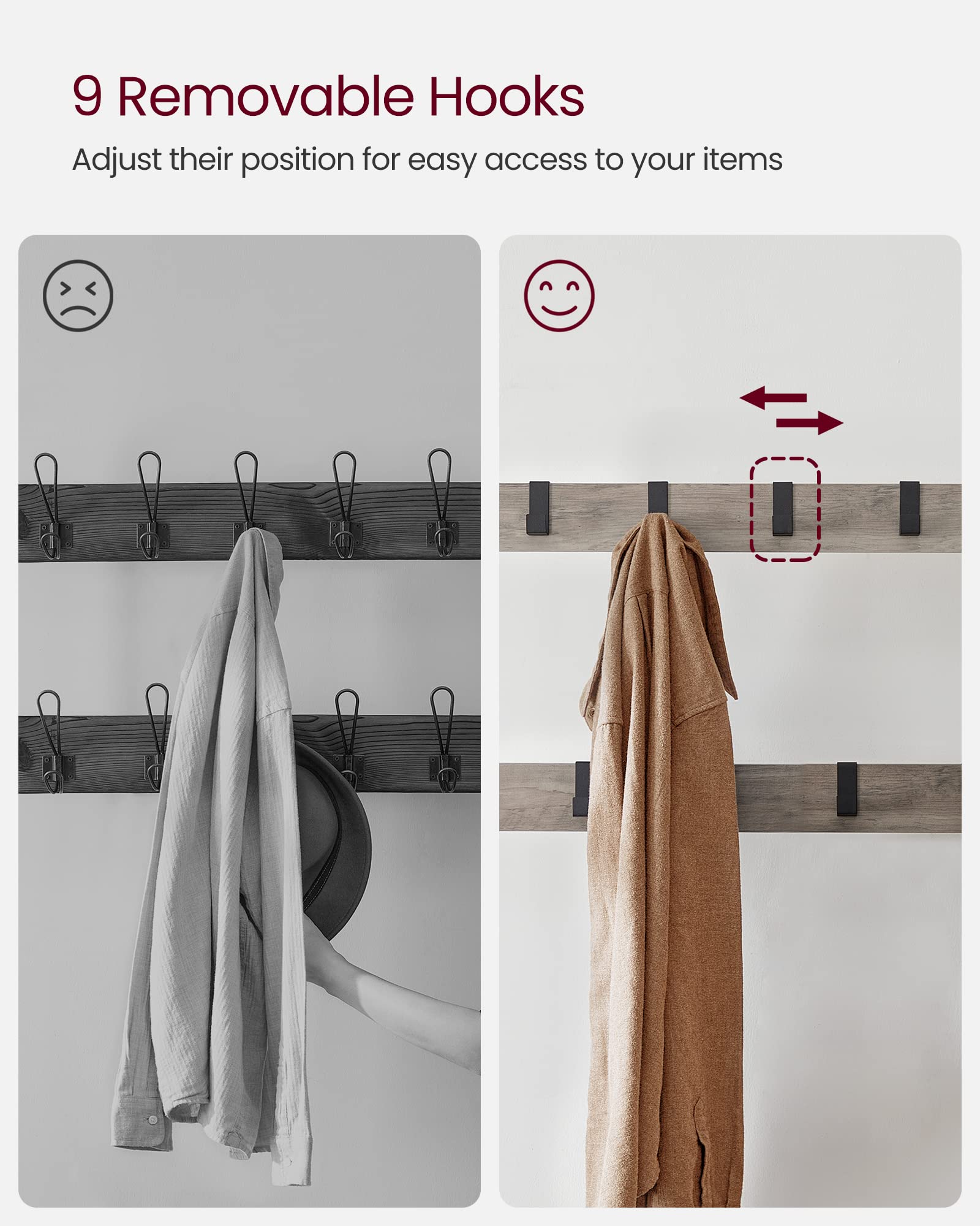 Coat Rack, Hall Tree with Shoe Bench