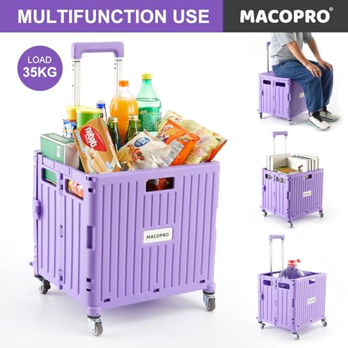 Foldable Utility Cart Folding Portable Rolling Crate Handcart