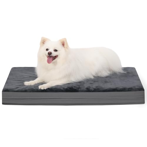Waterproof Small Dog Bed Crate Pad 24", Washable Orthopedic Puppy Cat Mat